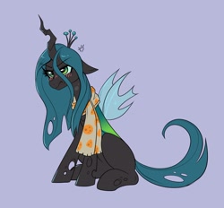 Size: 2034x1889 | Tagged: safe, artist:confetticakez, derpibooru import, queen chrysalis, changeling, changeling queen, pony, blushing, clothes, cute, cutealis, female, frown, scarf, solo, spread wings, wavy mouth, wings