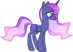 Size: 1280x906 | Tagged: safe, artist:helenosprime, derpibooru import, prince artemis, princess luna, alicorn, pony, rule 63, simple background, solo, transparent background