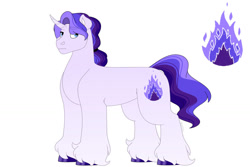 Size: 1280x854 | Tagged: safe, artist:itstechtock, derpibooru import, oc, pony, unicorn, magical lesbian spawn, offspring, parent:daybreaker, parent:rarity, simple background, solo, white background