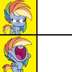 Size: 1300x1300 | Tagged: safe, derpibooru import, rainbow dash, my little pony: pony life, the best of the worst, hooves in air, hotline bling, meme, meme template, nose in the air, rainbow dash is not amused, template, unamused
