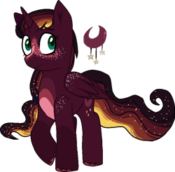 Size: 730x718 | Tagged: safe, artist:rickysocks, derpibooru import, oc, oc only, oc:jupiter star, alicorn, pony, base used, body freckles, ethereal mane, freckles, offspring, parent:big macintosh, parent:princess luna, parents:lunamac, simple background, solo, starry mane, transparent background