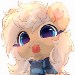 Size: 2000x2000 | Tagged: safe, artist:graypillow, derpibooru import, oc, oc only, oc:mirta whoowlms, pegasus, pony, clothes, drool, female, licking screen, looking at you, mare, scarf, simple background, solo, tongue, tongue out, white background