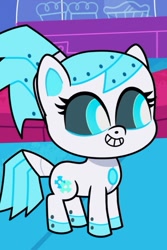 Size: 549x821 | Tagged: safe, derpibooru import, screencap, natalie, mecha pony, my little pony: pony life, planet of the apps, spoiler:pony life s02e11, cropped, solo