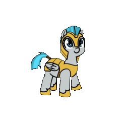 Size: 1170x1200 | Tagged: safe, artist:neuro, windstorm, pegasus, pony, animated, dancing, female, gif, guardsmare, mare, royal guard, simple background, solo, transparent background