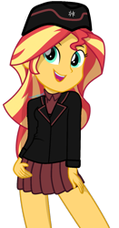 Size: 637x1220 | Tagged: safe, artist:edy_january, derpibooru import, edit, sunset shimmer, equestria girls, bundeswehr, erika kuromorimine, german, germany, girls und panzer, solo, vector, vector edit, world of tanks, world of tanks blitz