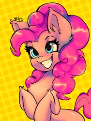 Size: 1536x2048 | Tagged: safe, artist:siripim111, derpibooru import, pinkie pie, earth pony, pony, chest fluff, grin, smiling, solo