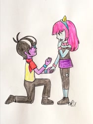 Size: 1616x2152 | Tagged: safe, artist:fude-chan-art, derpibooru import, mystery mint, ringo, equestria girls, engagement ring, jewelry, ring