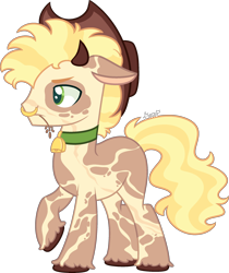 Size: 2110x2508 | Tagged: safe, artist:kurosawakuro, derpibooru import, oc, earth pony, pony, hat, horns, male, solo, stallion