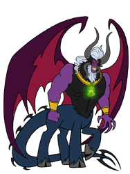 Size: 1536x2048 | Tagged: safe, artist:melspyrose, derpibooru import, grogar, lord tirek, demon, bell, dark magic, fusion, grogar's bell, magic