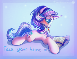 Size: 1305x1000 | Tagged: safe, artist:chaosangeldesu, derpibooru import, starlight glimmer, pony, unicorn, mouth hold, pencil