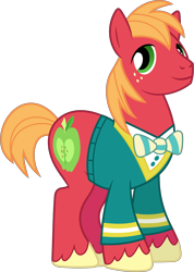 Size: 4530x6370 | Tagged: safe, artist:90sigma, derpibooru import, big macintosh, earth pony, pony, clothes, male, ponytones outfit, simple background, solo, stallion, transparent background, vector