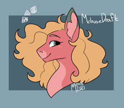 Size: 3000x2617 | Tagged: safe, artist:cryptidmothie, derpibooru import, oc, oc:melrose draft, pony, bust, female, magical gay spawn, mare, offspring, parent:big macintosh, parent:zephyr breeze, parents:zephyrmac