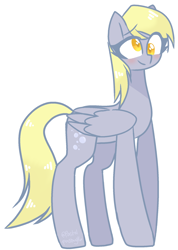 Size: 1250x1759 | Tagged: safe, artist:pastelpastryuwu, derpibooru import, derpy hooves, pegasus, pony, blushing, smiling, solo