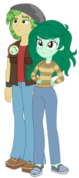 Size: 476x1061 | Tagged: safe, artist:marcorois, artist:maretrick, derpibooru import, edit, sandalwood, wallflower blush, equestria girls, clothes, crack shipping, female, green, green hair, hippie, male, pants, sandalflower, shipping, shoes, simple background, smiling, straight, transparent background, vector