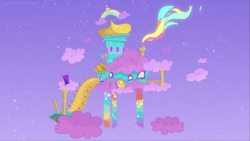 Size: 1147x645 | Tagged: safe, derpibooru import, screencap, my little pony: pony life, cloud, no pony, rainbow dash's house, scenery