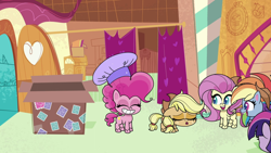 Size: 1920x1080 | Tagged: safe, derpibooru import, screencap, applejack, fluttershy, pinkie pie, rainbow dash, twilight sparkle, how applejack got her hat back, my little pony: pony life