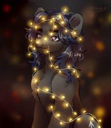 Size: 1880x2160 | Tagged: safe, artist:konejo, derpibooru import, oc, oc only, earth pony, pony, solo, string lights