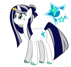 Size: 800x749 | Tagged: safe, artist:couratiel, derpibooru import, oc, oc only, oc:lunar shine, pony, unicorn, colored hooves, cutie mark, hairclip, show accurate, simple background, solo, transparent background