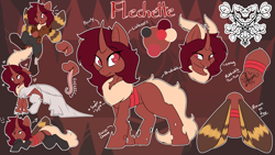 Size: 5228x2944 | Tagged: safe, artist:beardie, derpibooru import, oc, oc only, oc:flechette, changeling, hybrid, moth, mothling, original species, antennae, clothes, dress, pants, red changeling, reference sheet, socks, tongue, tongue out, wedding dress, wings