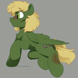 Size: 3240x3240 | Tagged: safe, artist:crimmharmony, derpibooru import, oc, oc only, oc:murky, pegasus, pony, fallout equestria, fallout equestria: murky number seven, fanfic art, simple background, solo