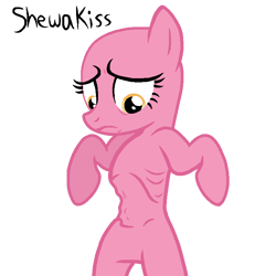 Size: 768x768 | Tagged: safe, artist:shewakiss, derpibooru import, earth pony, pony, hearts and hooves day (episode), background pony, bald, bipedal, emaciated, famine, female, frown, growling, hungry, mare, signature, simple background, starving, stomach growl, transparent background, underhoof