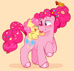 Size: 1175x1122 | Tagged: safe, artist:polycreek, derpibooru import, li'l cheese, pinkie pie, earth pony, the last problem, female, male, mother and child, mother and son, parent and child