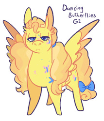 Size: 1024x1195 | Tagged: safe, artist:babypaste, derpibooru import, dancing butterflies, pegasus, pony, g1, g1 to g4, generation leap, simple background, solo, twice as fancy ponies, white background