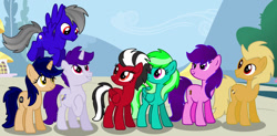 Size: 1280x632 | Tagged: safe, artist:lynnthenerdkitty, derpibooru import, oc, earth pony, pegasus, pony, unicorn