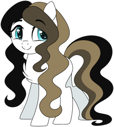 Size: 846x945 | Tagged: safe, artist:mintoria, derpibooru import, oc, oc:chocolate fudge, earth pony, blue eyes, cute, female, fluffy, smiling, solo