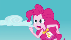 Size: 1920x1080 | Tagged: safe, derpibooru import, screencap, pinkie pie, better together, equestria girls, forgotten friendship, clothes, cloud, pinkie pie swimsuit, sleeveless, solo, swimsuit