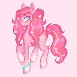 Size: 1280x1280 | Tagged: safe, artist:pxtals_fxllen, derpibooru import, pinkie pie, earth pony, alternate design, alternate hairstyle, redesign, solo