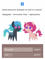 Size: 3106x4096 | Tagged: safe, derpibooru import, oc, oc:delusive rose, oc:moondrive, bat pony, unicorn, cyrillic, mascot, poll, rubronycon, russian, vk