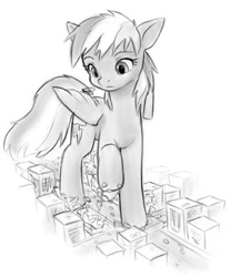 Size: 465x561 | Tagged: safe, artist:alloyrabbit, derpibooru import, rainbow dash, pegasus, pony, destruction, female, giant pony, giantess, macro, mare, monochrome, raised hoof, raised leg, stomping