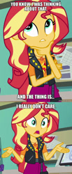 Size: 1000x2422 | Tagged: safe, derpibooru import, edit, edited screencap, screencap, sunset shimmer, better together, equestria girls, forgotten friendship, caption, foster's home for imaginary friends, image macro, meme, text