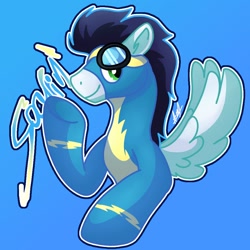 Size: 1000x1000 | Tagged: safe, artist:crawdadart, derpibooru import, soarin', clothes, uniform, wonderbolts uniform