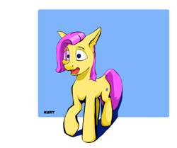 Size: 816x681 | Tagged: safe, artist:i love hurt, derpibooru import, earth pony, pony, not fluttershy, simple background, solo