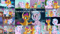 Size: 1280x722 | Tagged: safe, derpibooru import, edit, edited screencap, editor:quoterific, screencap, gallus, ocellus, rainbow dash, sandbar, silverstream, smolder, twilight sparkle, twilight sparkle (alicorn), yona, alicorn, changedling, changeling, classical hippogriff, dragon, griffon, hippogriff, pony, yak, horse play, non-compete clause, school daze, the hearth's warming club, uprooted, what lies beneath, collage, dragoness, female, lesbian, male, shipping, smolderstream, student six