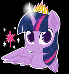 Size: 1358x1458 | Tagged: safe, artist:laylaelvy278, derpibooru import, twilight sparkle, twilight sparkle (alicorn), alicorn, pony, jewelry, looking at you, smiling, solo, tiara