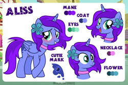 Size: 1200x798 | Tagged: safe, artist:jennieoo, derpibooru import, oc, oc:aliss, alicorn, pony, happy, reference, reference sheet, sheet, shocked, smiling, solo, vector