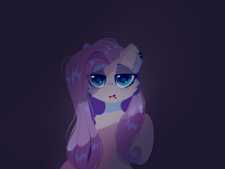 Size: 2000x1500 | Tagged: safe, artist:mirtash, derpibooru import, maud pie, earth pony, pony, alternate hairstyle, alternate universe, looking at you, purple background, simple background, solo