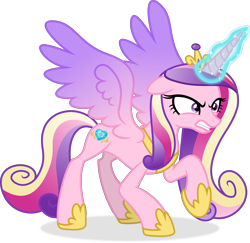 Size: 5816x5648 | Tagged: safe, artist:kojibiose, derpibooru import, princess cadance, alicorn, pony, the beginning of the end, absurd resolution, angry, magic, mama bear, simple background, solo, transparent background