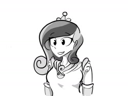Size: 1280x960 | Tagged: safe, artist:foxcorn17, derpibooru import, princess cadance, human, black and white, female, grayscale, humanized, monochrome, simple background, solo, white background