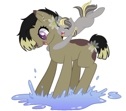 Size: 1068x936 | Tagged: safe, artist:katelynleeann42, derpibooru import, oc, oc only, earth pony, female, filly, mare, puddle, simple background, transparent background