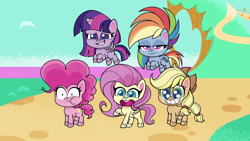 Size: 1920x1080 | Tagged: safe, derpibooru import, screencap, applejack, fluttershy, pinkie pie, rainbow dash, twilight sparkle, alicorn, earth pony, pegasus, pony, my little pony: pony life, what goes updo, spoiler:pony life s02e17, varying degrees of want