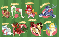 Size: 2000x1250 | Tagged: safe, artist:lavvythejackalope, derpibooru import, oc, oc only, bat pony, deer, pony, reindeer, unicorn, abstract background, antlers, bat pony oc, clothes, horn, horns, looking back, rearing, scarf, unicorn oc, wings