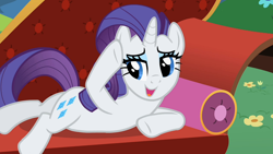 Size: 1920x1080 | Tagged: safe, derpibooru import, screencap, rarity, pony, unicorn, lesson zero, female, mare, sofa, solo