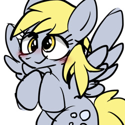 Size: 768x768 | Tagged: safe, artist:utoimohu, derpibooru import, derpy hooves, pegasus, pony, colored sketch, female, mare, pixiv, simple background, solo, white background