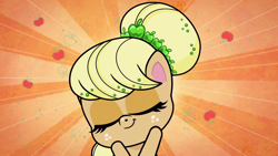 Size: 1920x1080 | Tagged: safe, derpibooru import, screencap, applejack, pony, my little pony: pony life, what goes updo, spoiler:pony life s02e17, alternate hairstyle, cute, jackabetes