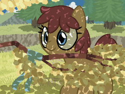 Size: 800x600 | Tagged: safe, artist:rangelost, derpibooru import, oc, oc only, oc:trailblazer, earth pony, pony, cyoa:d20 pony, female, filly, grass, outdoors, sky, solo, tree