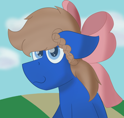 Size: 2000x1900 | Tagged: safe, artist:derpy_the_duck, derpibooru import, oc, oc:midnight luna, pegasus, bow, solo